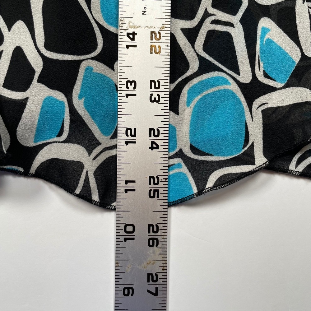 Christopher & Banks Size 4 Geometric Abstract‎ Print A-Line Skirt Blue Black - Picture 4 of 6